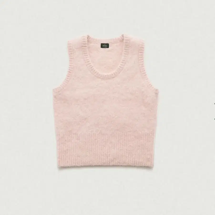 더바넷 Pink Alpaca U-Neck Knit Vest