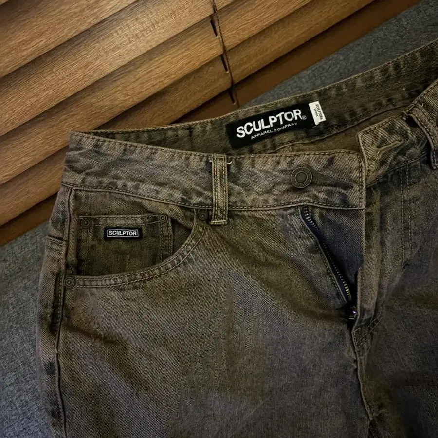 스컬프터 Destroyed Garment Dyeing Denim Pant