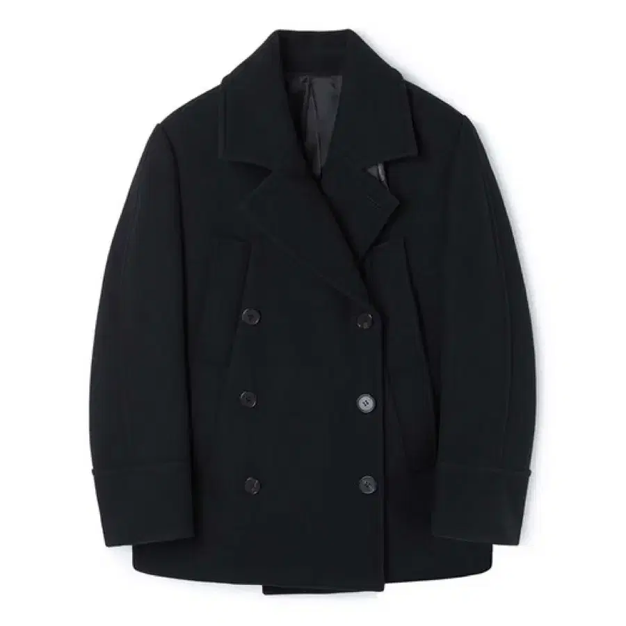 문선 피코트 블랙2-Way Double Pocket Pea Coat