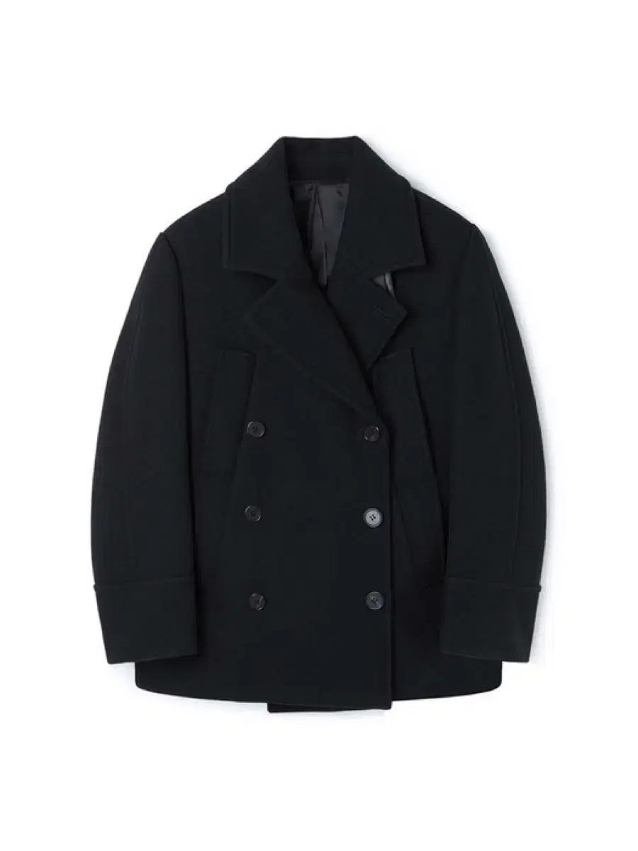 문선 피코트 블랙2-Way Double Pocket Pea Coat