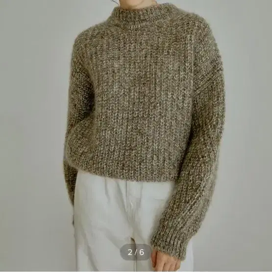 RE_L Ribbed mohair mix knit (khaki)