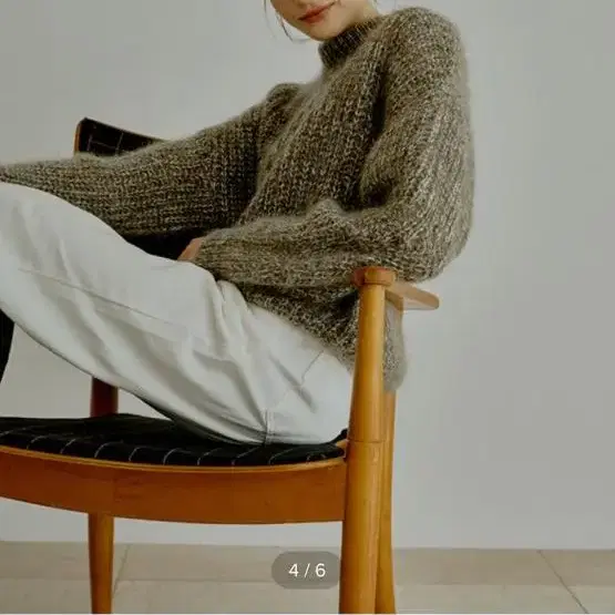 RE_L Ribbed mohair mix knit (khaki)