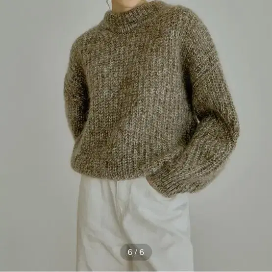 RE_L Ribbed mohair mix knit (khaki)