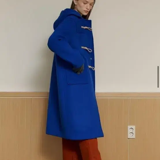 어몽 Among A WOOL HOOD DUFFLE COAT_BLUE