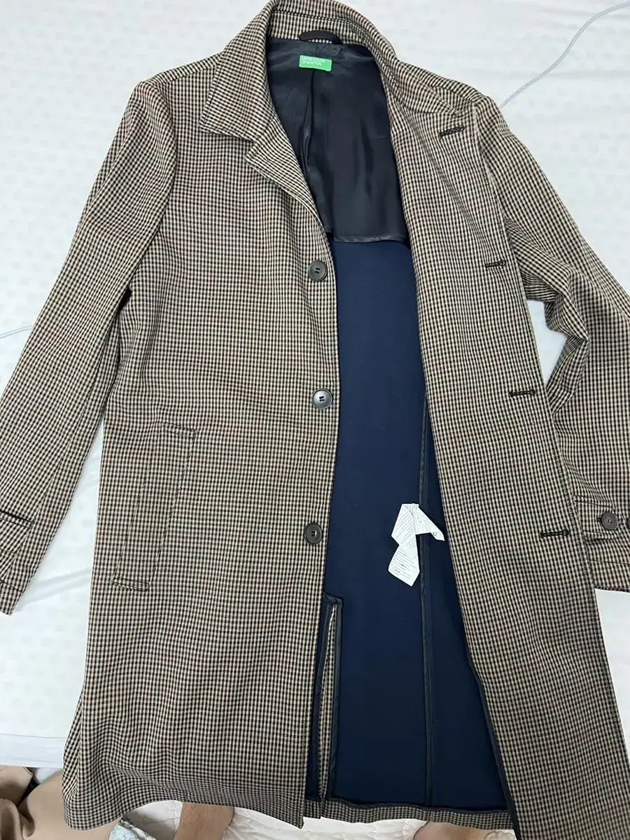 Men's Check Coat for Benetton