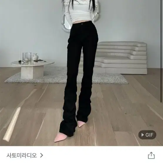 사토미라디오 shirring cotton pants