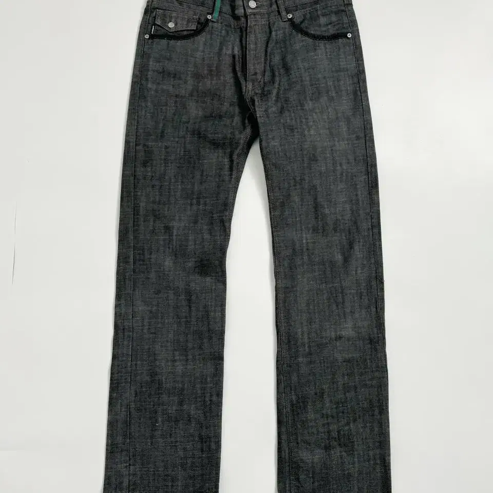 Vintage dark grey rigid denim pants