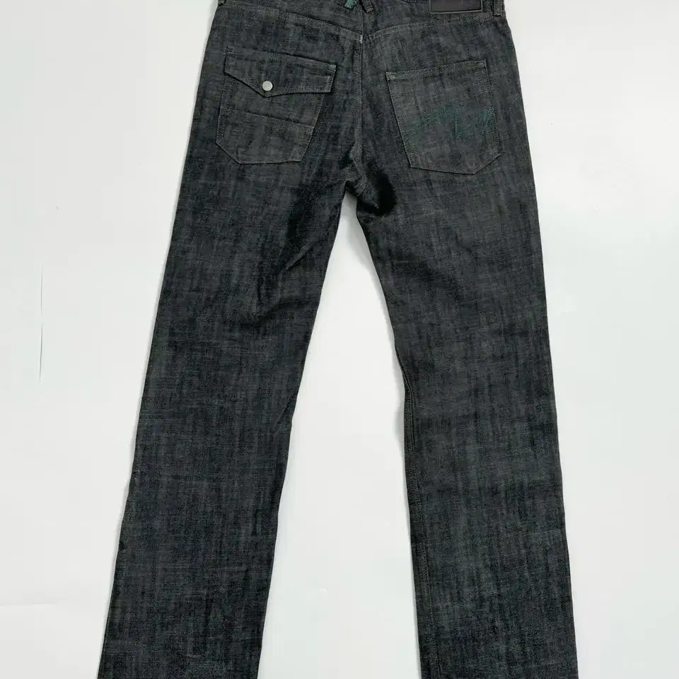 Vintage dark grey rigid denim pants