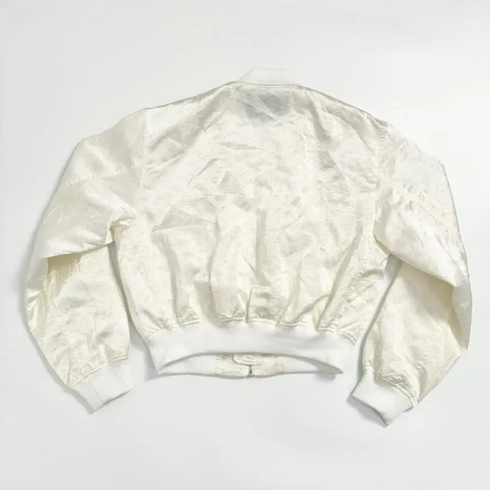 Vintage crop glosy blouson jacket