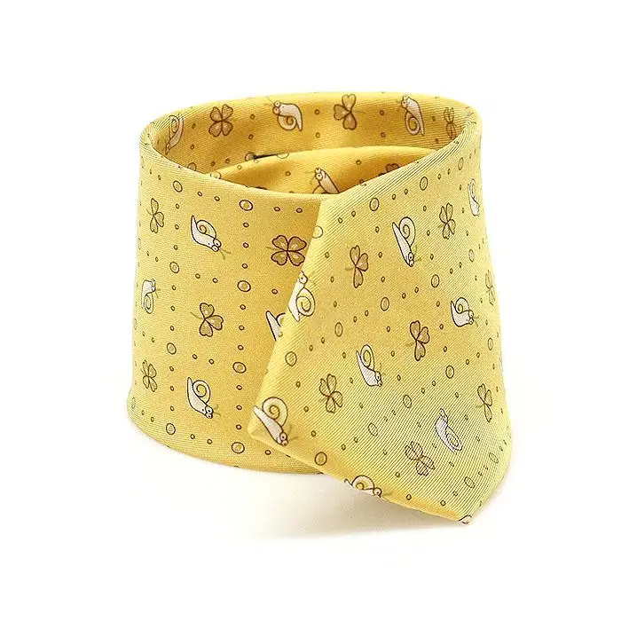 HermesHermes 7875 100% silkYellow snail pattern tie