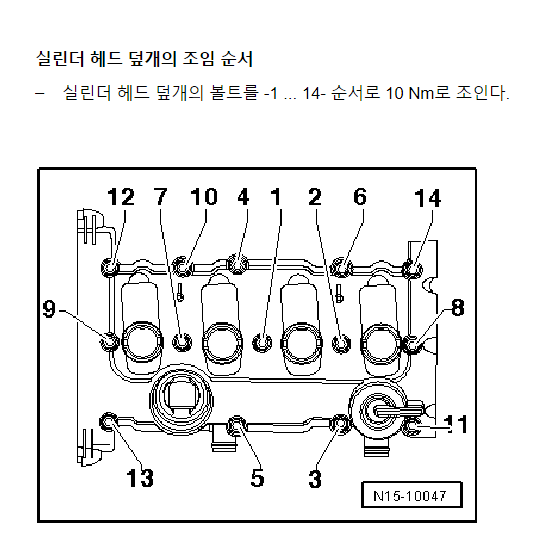 아우디 A6 C6 2.0Tfsi (04~11) 밸브 커버 가스켓