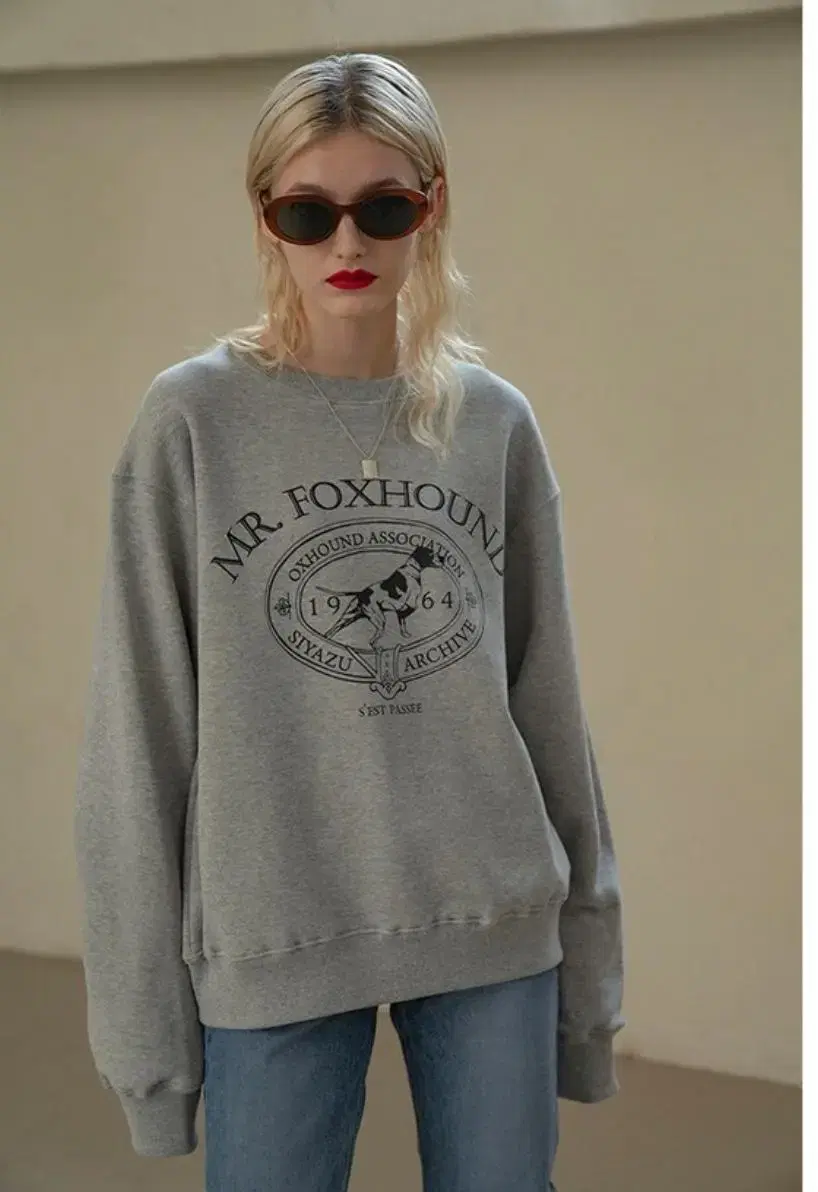 시야쥬 foxhound sweat shirt_Melange gray