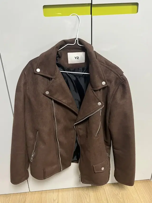 브이투 416 OVERFIT SUEDE RIDER JACKET_BROWN