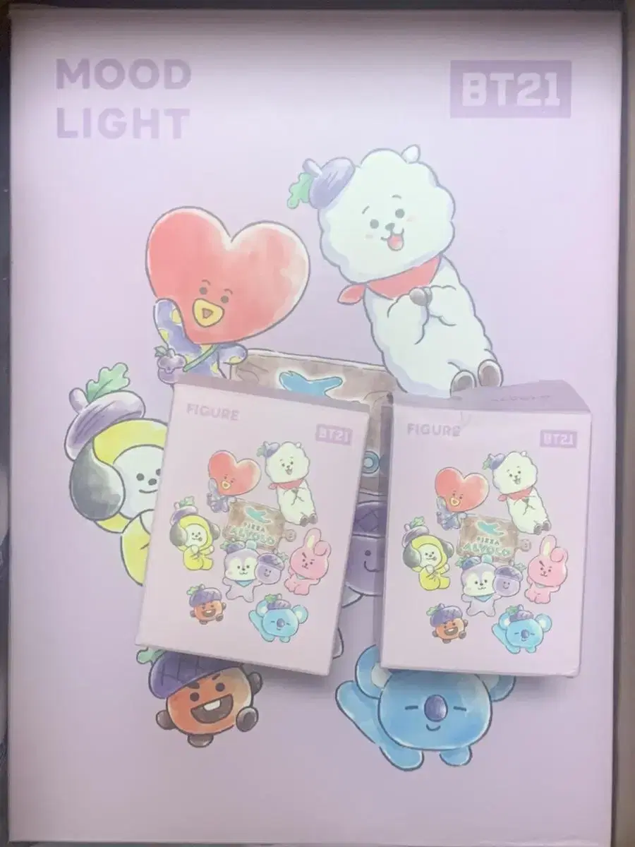 BT21 Pizzaloblo Mood Light Figures 7 pieces full set wts sells