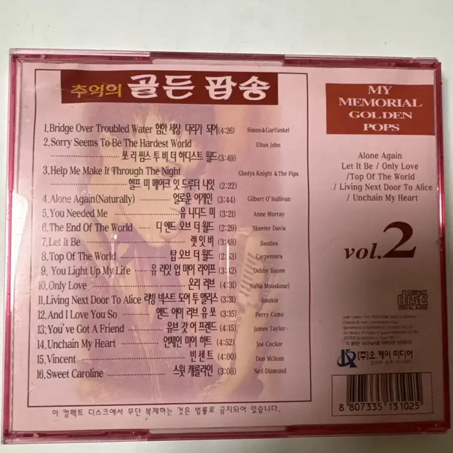 추억의 골든팝송 2집 CD