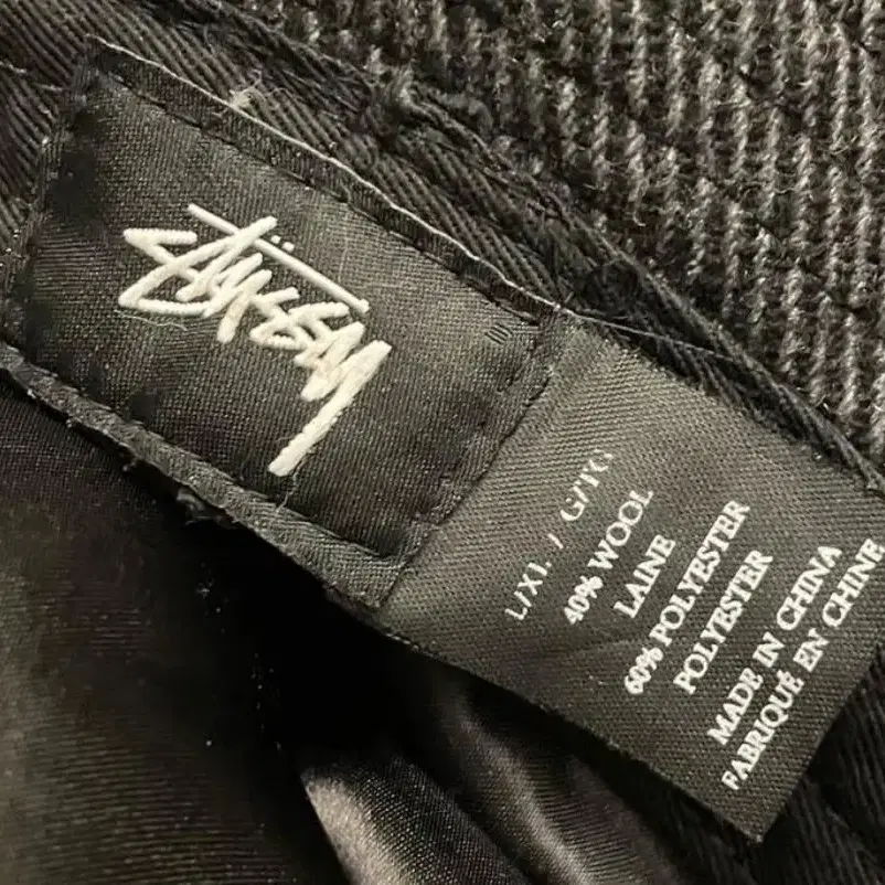 (L)stussy 스투시 헤링본 울 폴리 버킷햇 벙거지모자