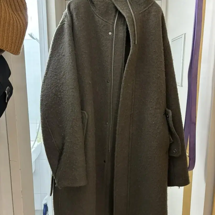 오라리 남성 후드 코트 울 23AW BRUSHED ALPACA WOOL