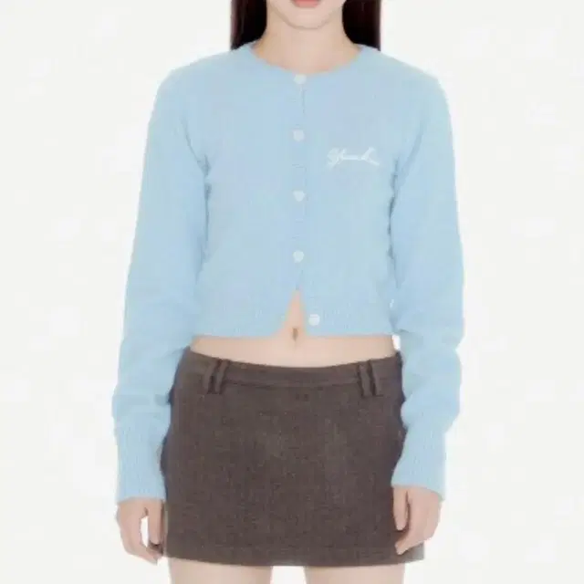 유희 가디건 YOUHEE CROP KNIT CARDIGAN SKY BLU