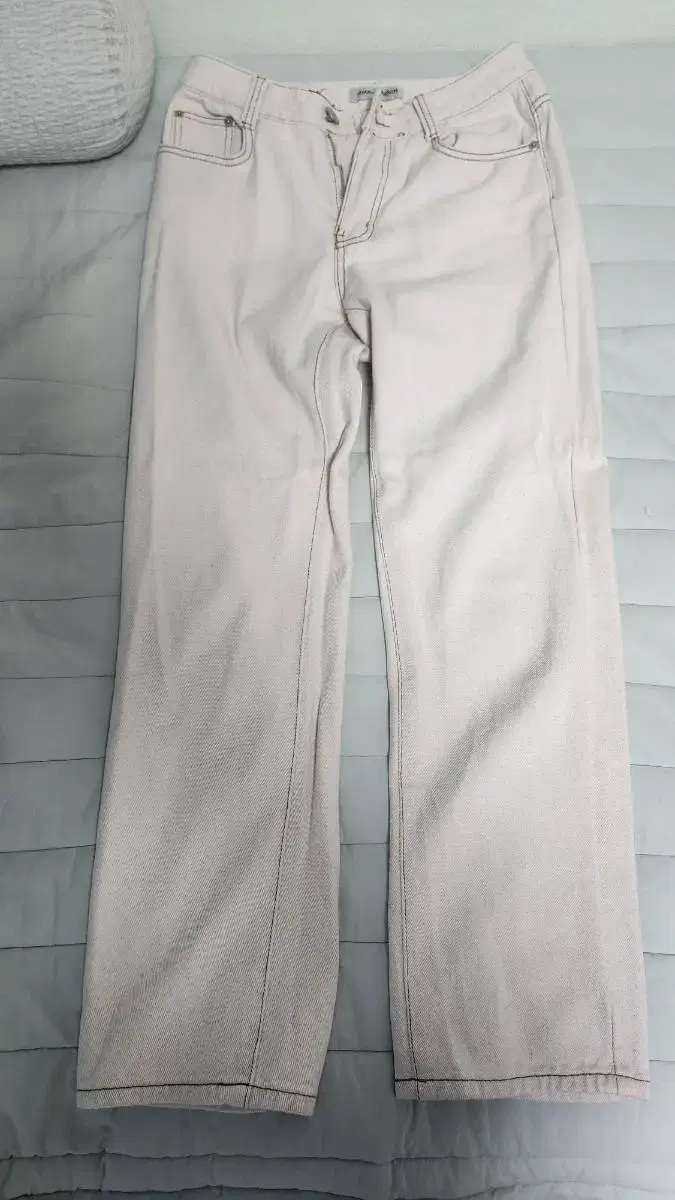 Cream colored denim jeans for sale