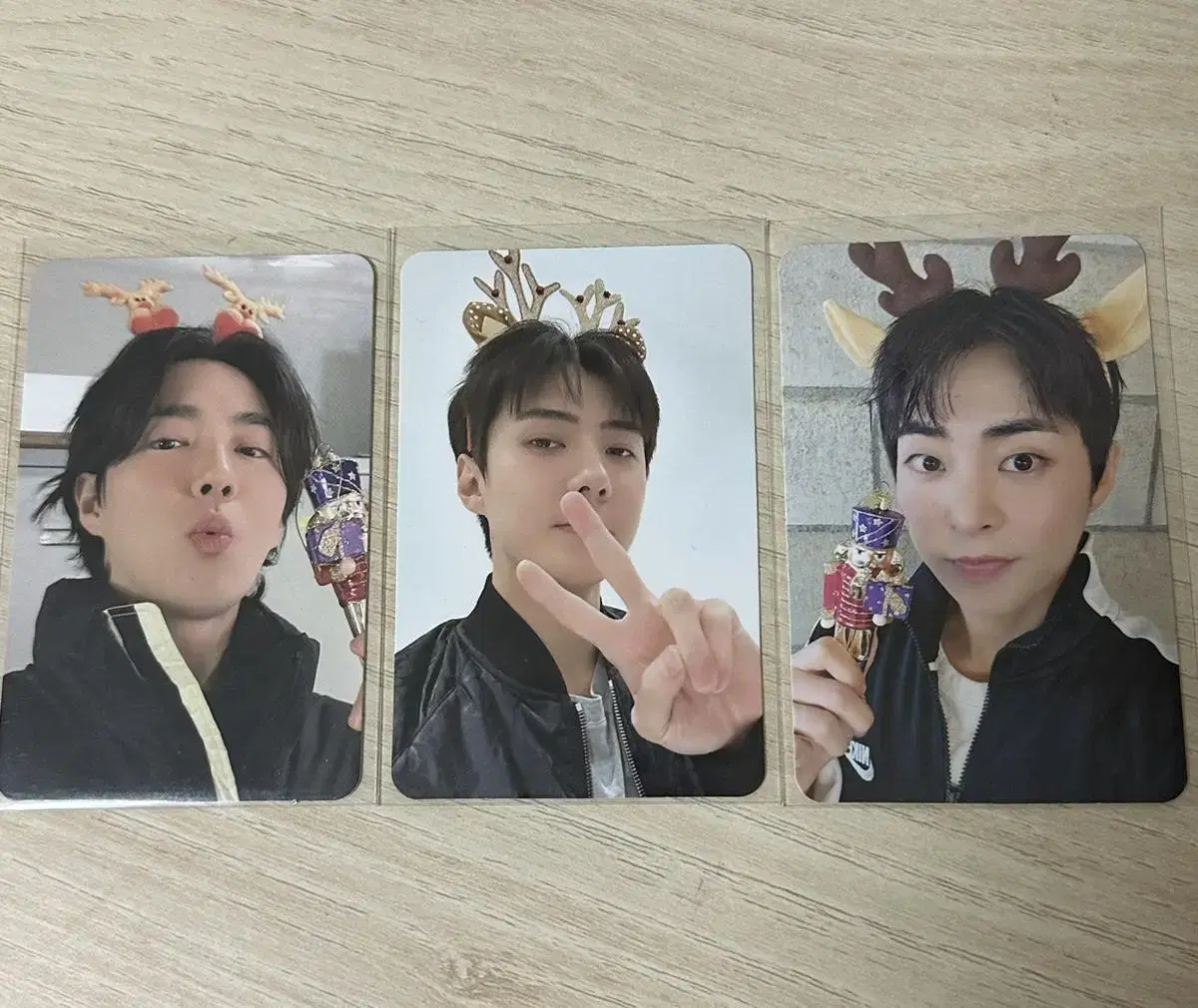 Exo xiumin suho Pink Christmas Photo Card