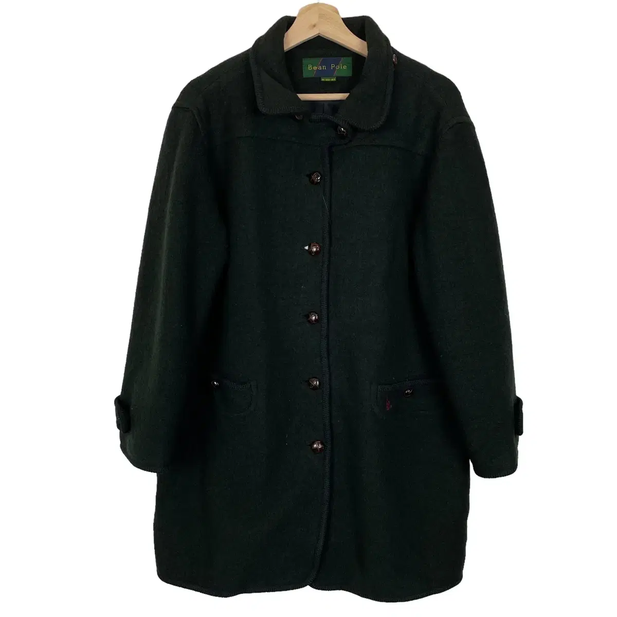 Vinpole Deep Green Woodbutton Wool Midi Coat