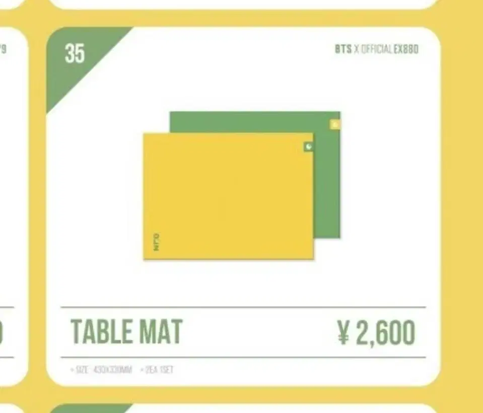 Exhibiting today Japanese table mats bts BTS