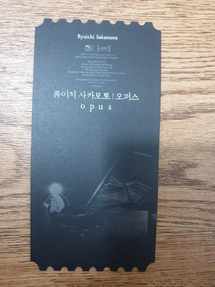 Ryuichi Sakamoto Opus Original Ticket Oti