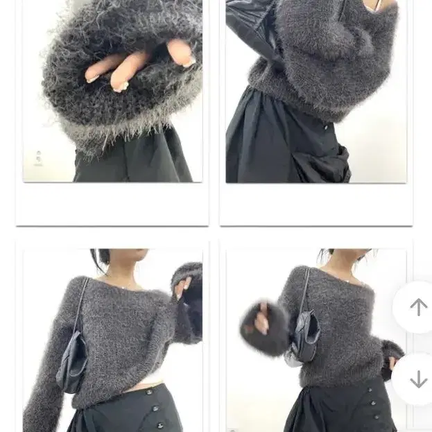 샤케 Fluffy cocoon soft V neck knit