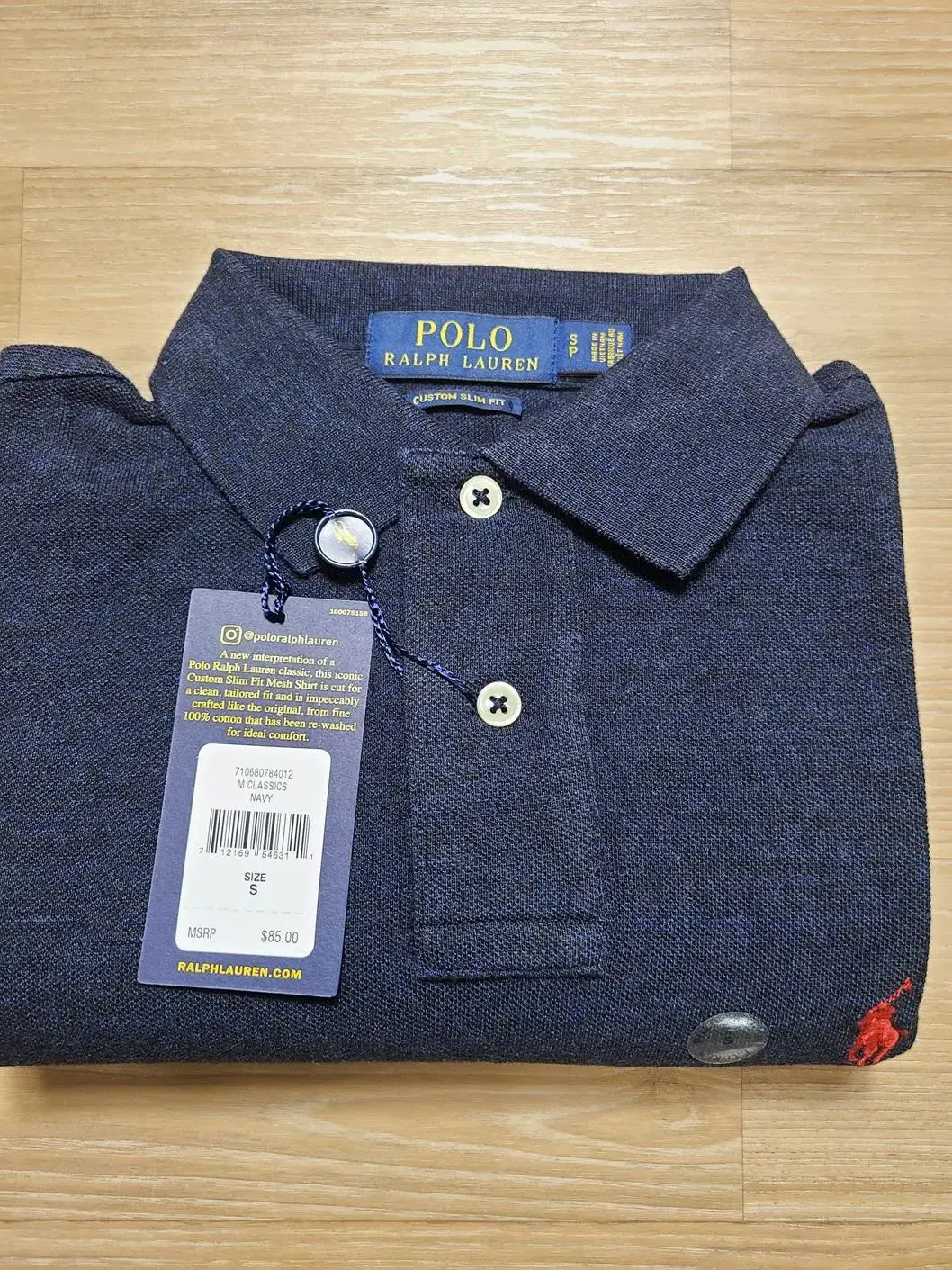 [Genuine/New] Polo Ralph Lauren Custom Slim Fit Pique Shirt Size 90