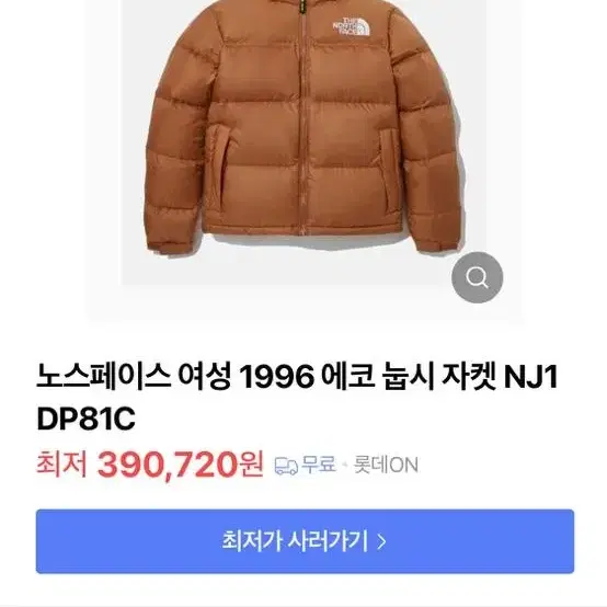 노스페이스 여성 1996 에코눕시 패딩