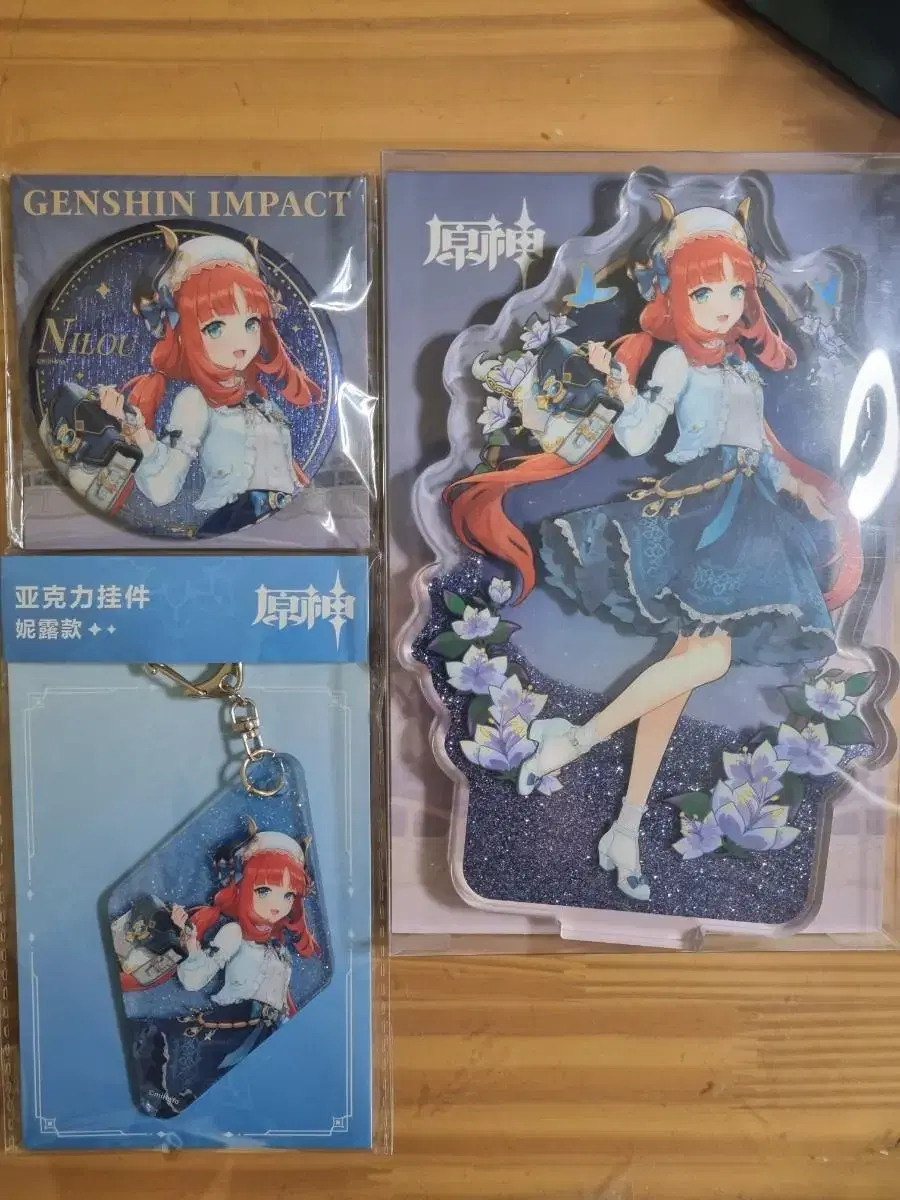 Genshin Impact Nilu Accessories Acrylic Stand, Keyring, and Can Badge