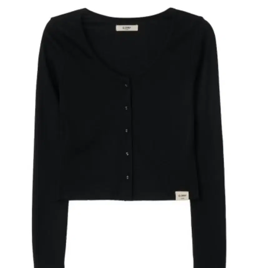 글로니  CLASSIC RIB V-NECK CARDIGAN (BLACK)