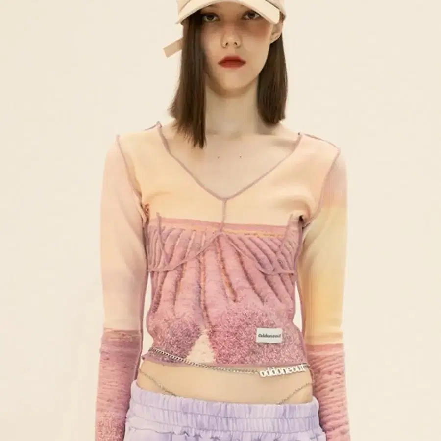 오드원아웃 Nature dart sleeve top_Pink