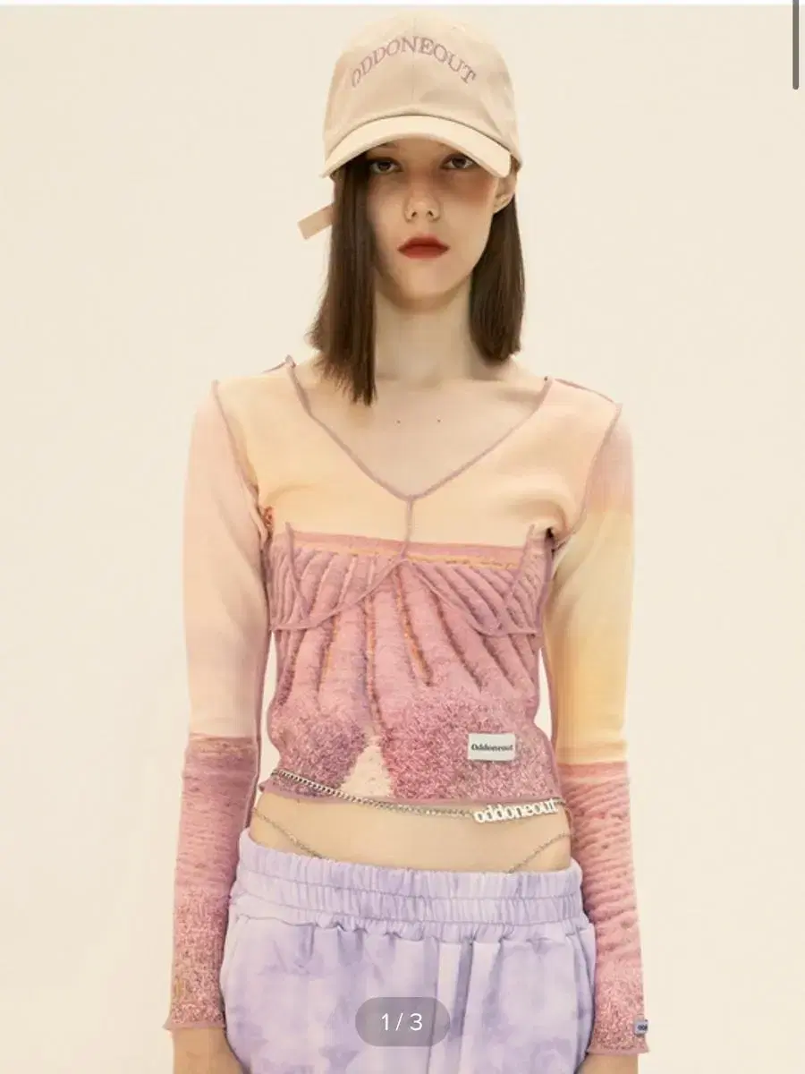 오드원아웃 Nature dart sleeve top_Pink