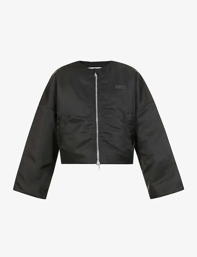 ganni nylon cropped bomber