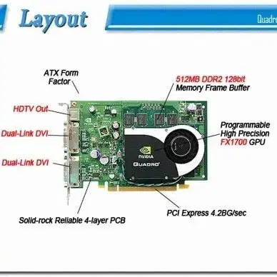 Quadro FX1700 512MB 그래픽카드 (재고 1개)