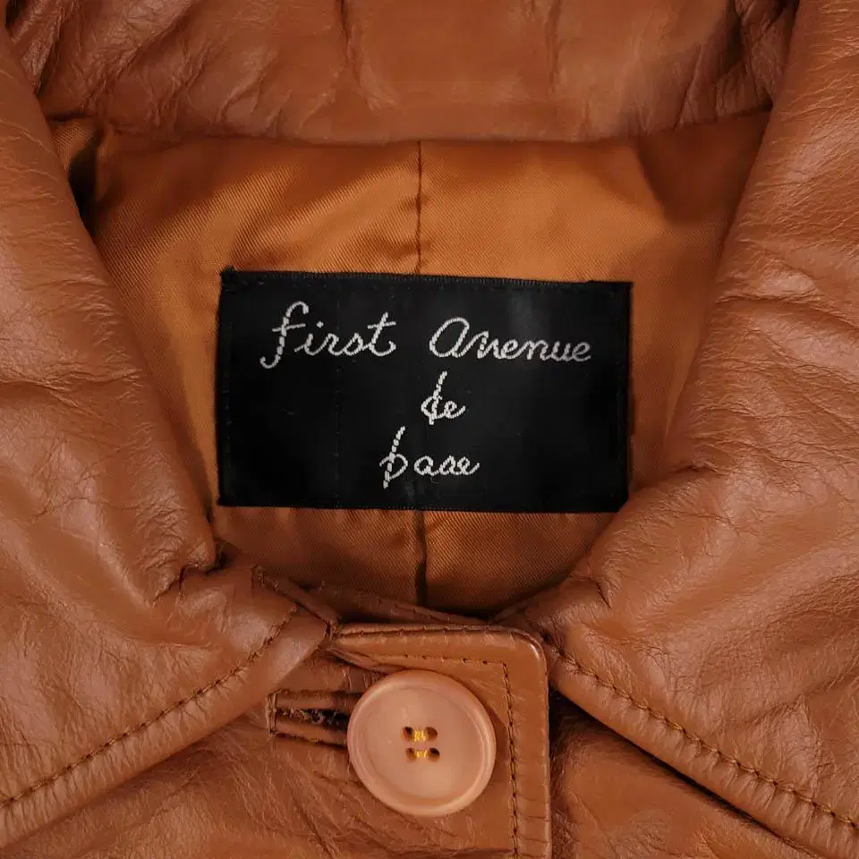 FIRST AVENUE DE BASE 레드 브라운 소가죽 카라넥 레더자켓