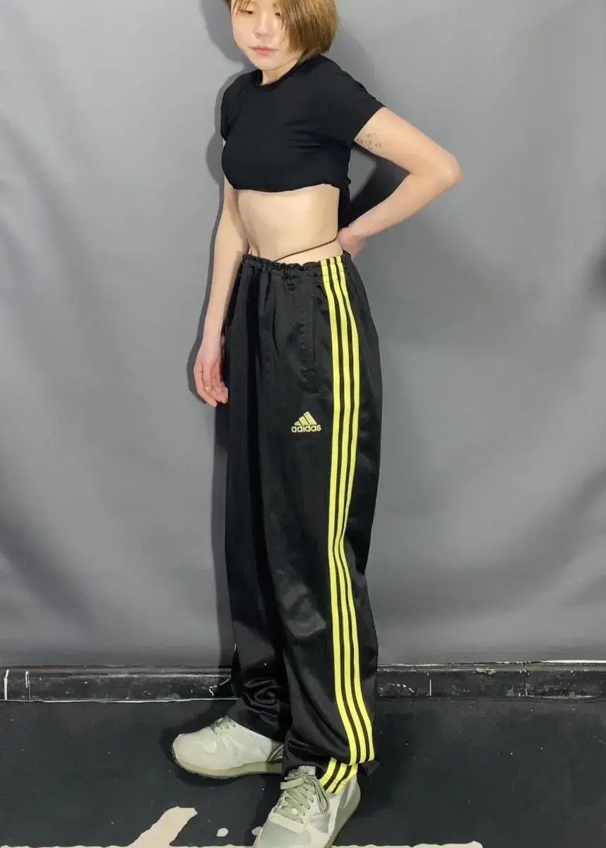 Adidas Black Fluorescent Cut-Out Track Pants M