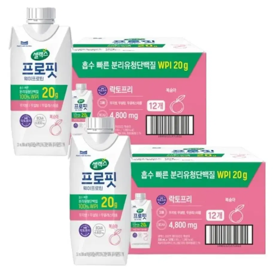 셀렉스 프로핏 웨이프로틴 복숭아 단백질 드링크 330ml 24팩