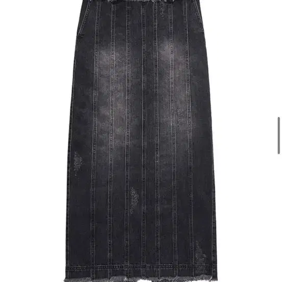 애프터 아워즈 DENIM PANELLED LONG SKIRT (BLACK