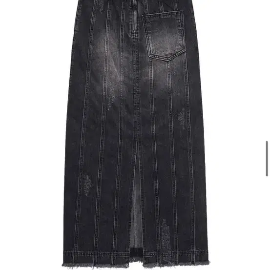 애프터 아워즈 DENIM PANELLED LONG SKIRT (BLACK