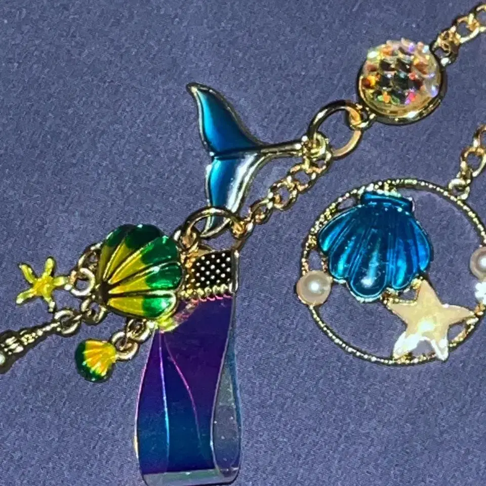 Y2k Crystal Mermaid Keyring/handmade키링