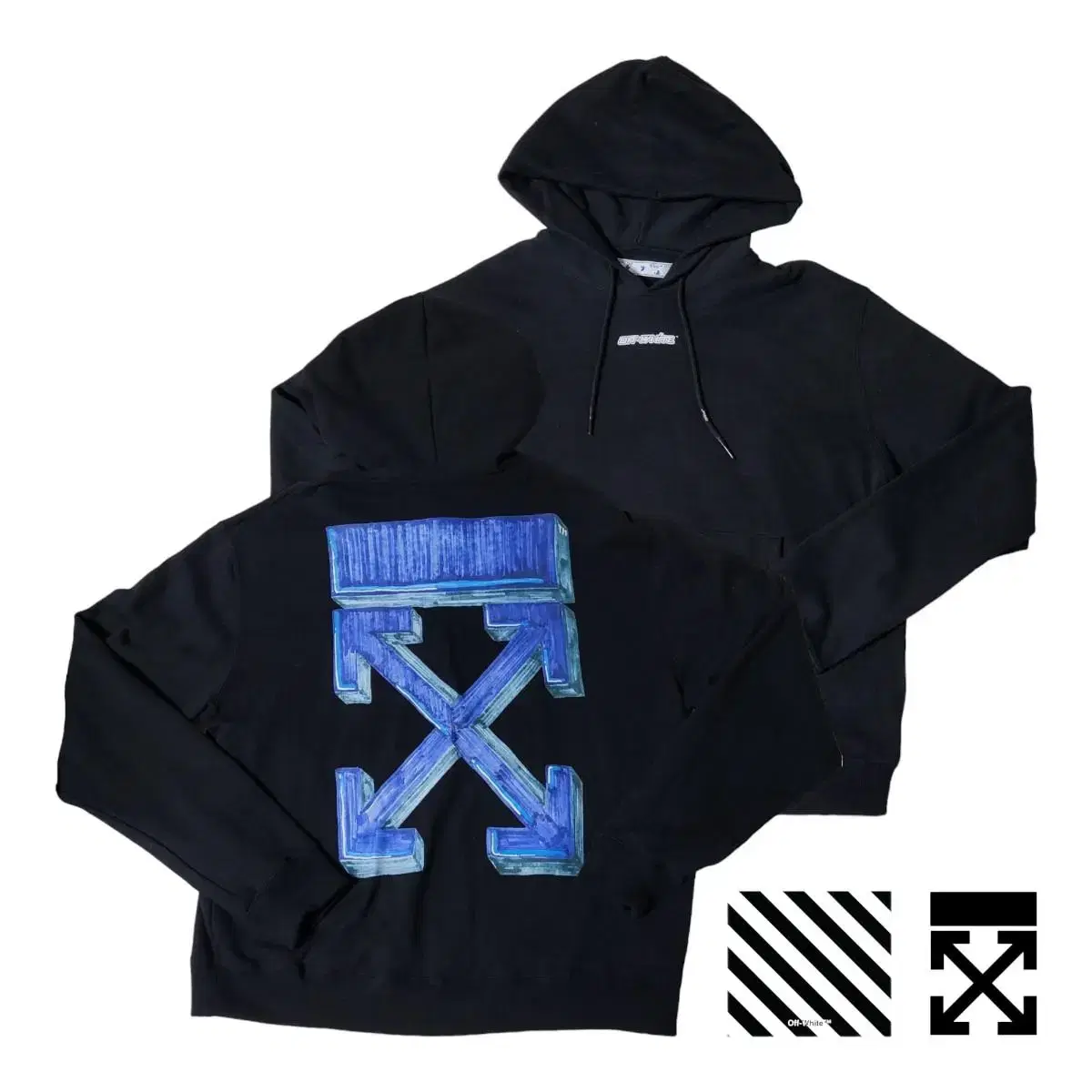 20FW Off-White Markerblue Arrow Hoodie Off-WhiteHoodie off white