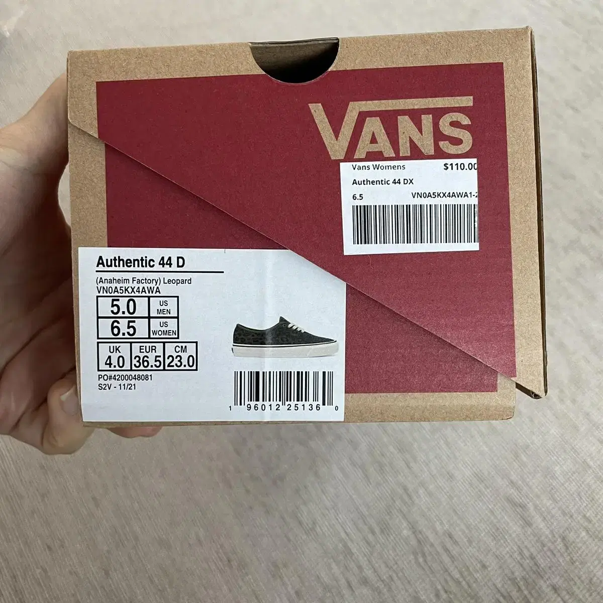 Vans 반스 어센틱 애너하임 44 레오파드 230 새상품