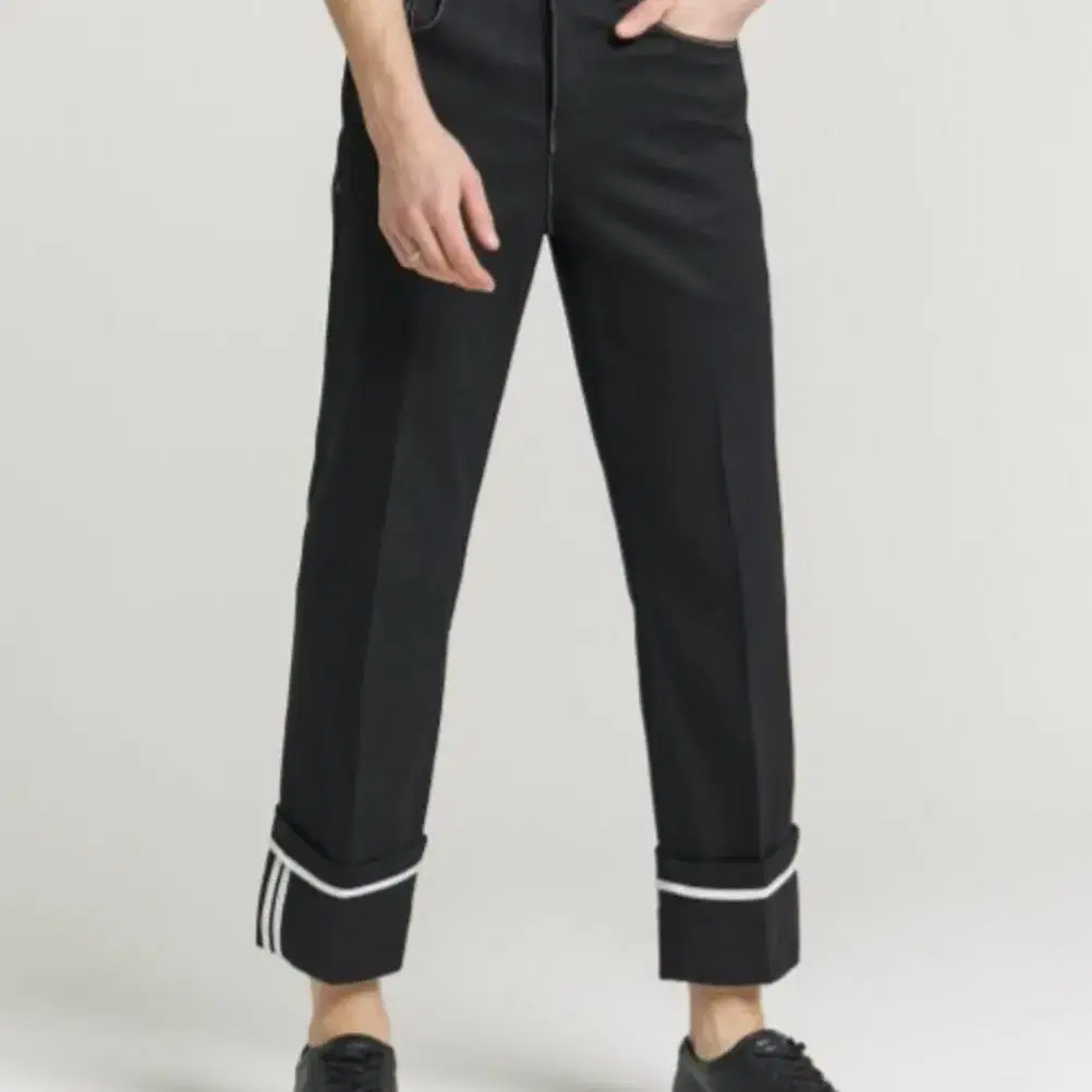 Denim Roll-up Pants - Stitch Black