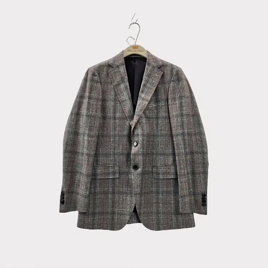 [46] MAN ON THE BOON Slim-fit woolen check jacket