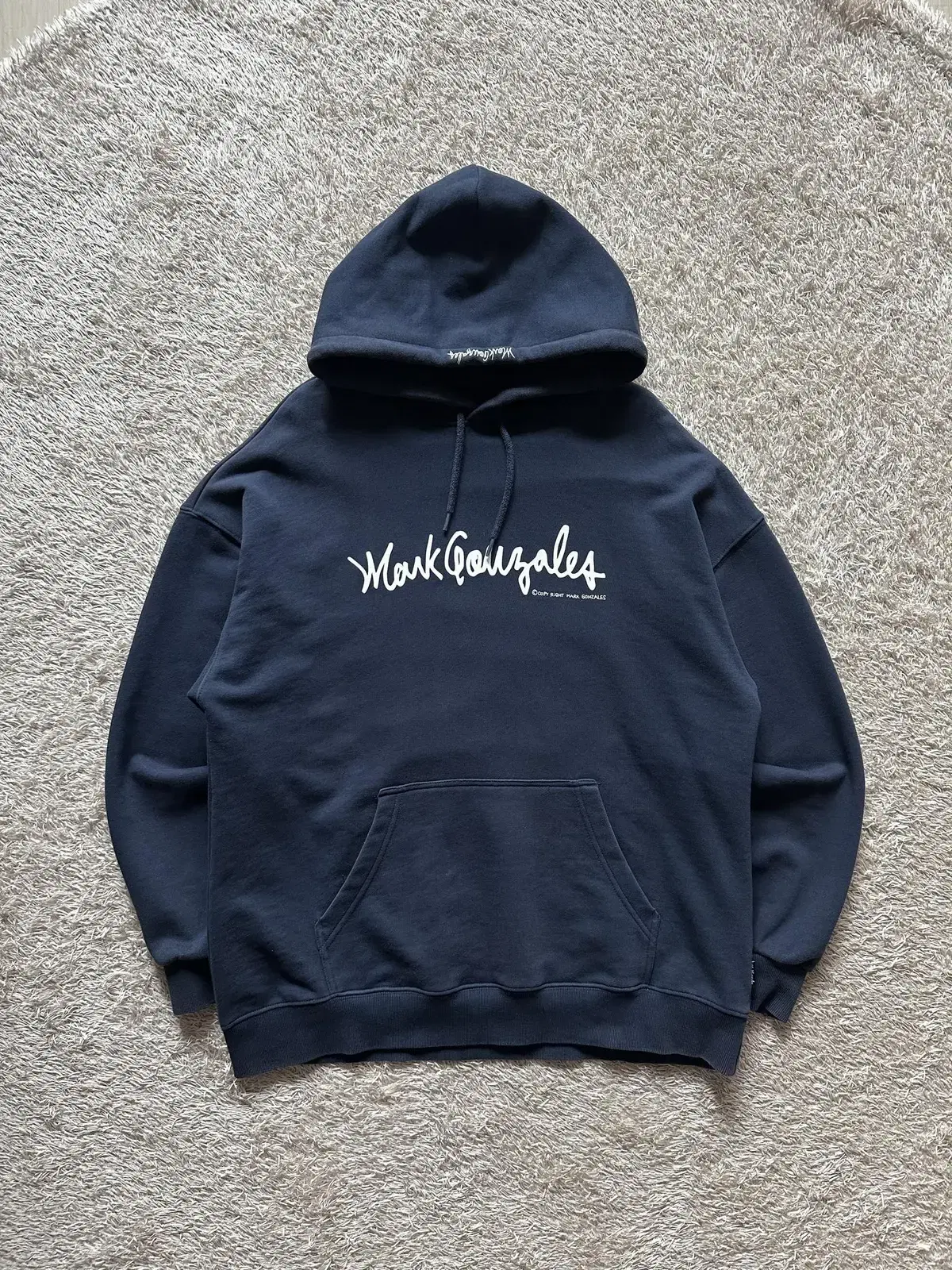 [XL] MARK GONZALES Logo Hoodie Navy