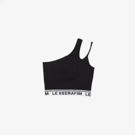 Le Sserafim pop up Bra Top One Shoulder Black