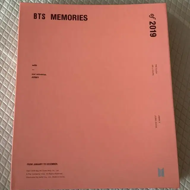 BTS MEMORIES OF 2019 DVD (포카X)