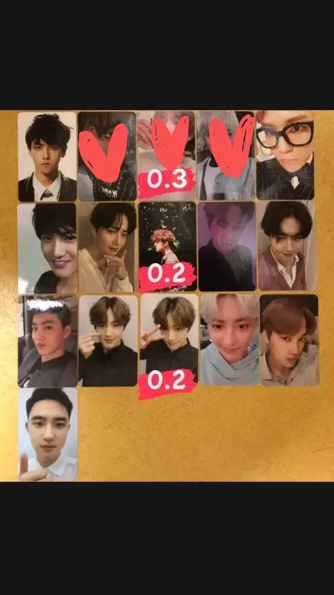 Exo photocards, baekhyun photocard sells